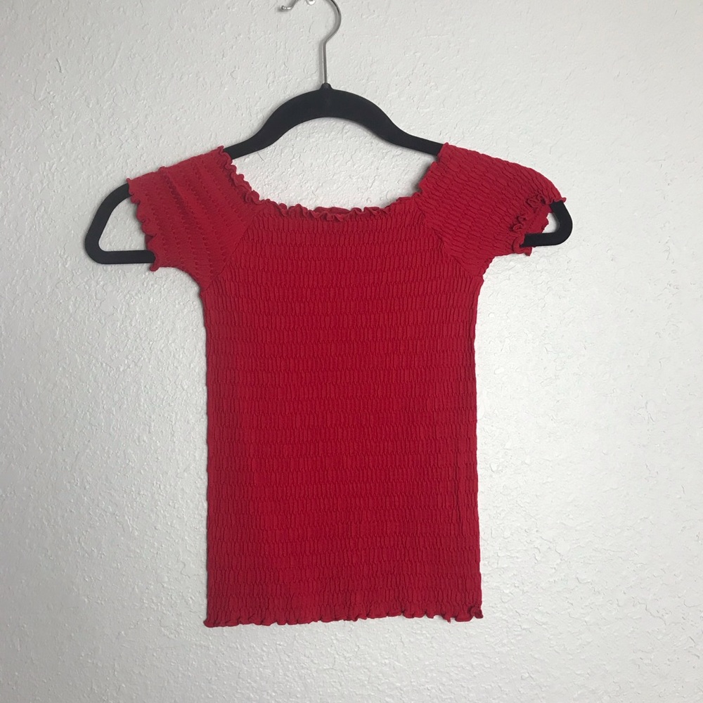 Aura Ruffled off the shoulder top